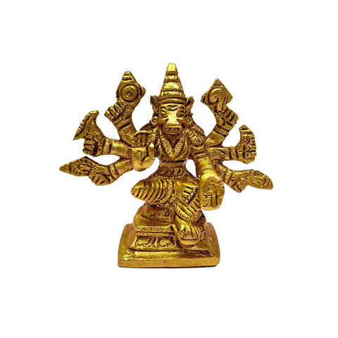 Divine Artz | Varahi Amman Idol Mini | Mini Varahi Amman Statue | Varahi Amman Silai Mini | Mini Varahi Statue Brass, 5.5 CM Height, Gold Colour, 1 No