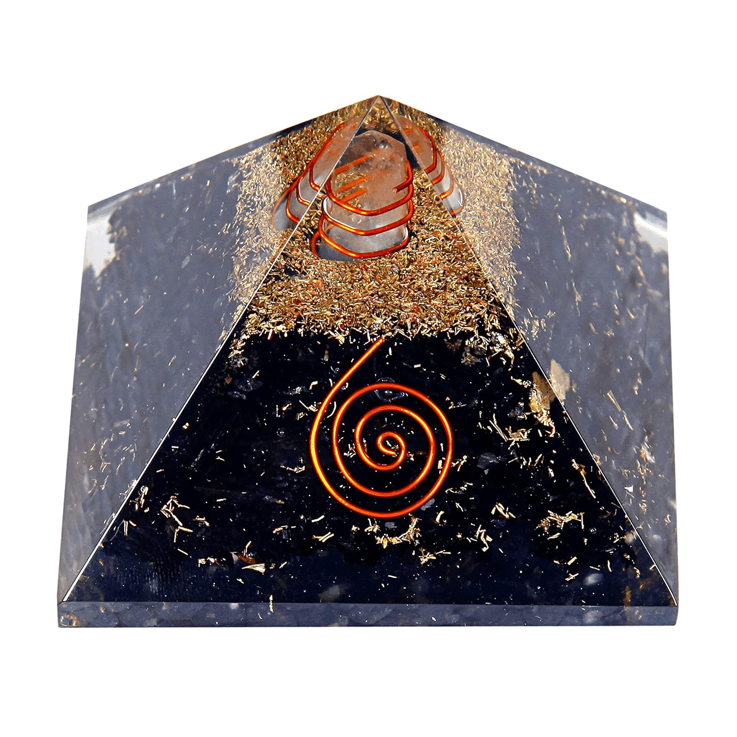 Divine Artz | Original Black Tourmaline Orgone Pyramid | Black Tourmaline Pyramid Crystal | Orgonite Pyramid for Reiki Healing Vastu Pyramid (3 Inch Width X 2 Inch Height) 1 Piece