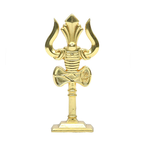 Divine Artz | Trishul for Car Dashboard | Soolam for Car Dashboard, Metal, 1 Piece (Gold Colour)