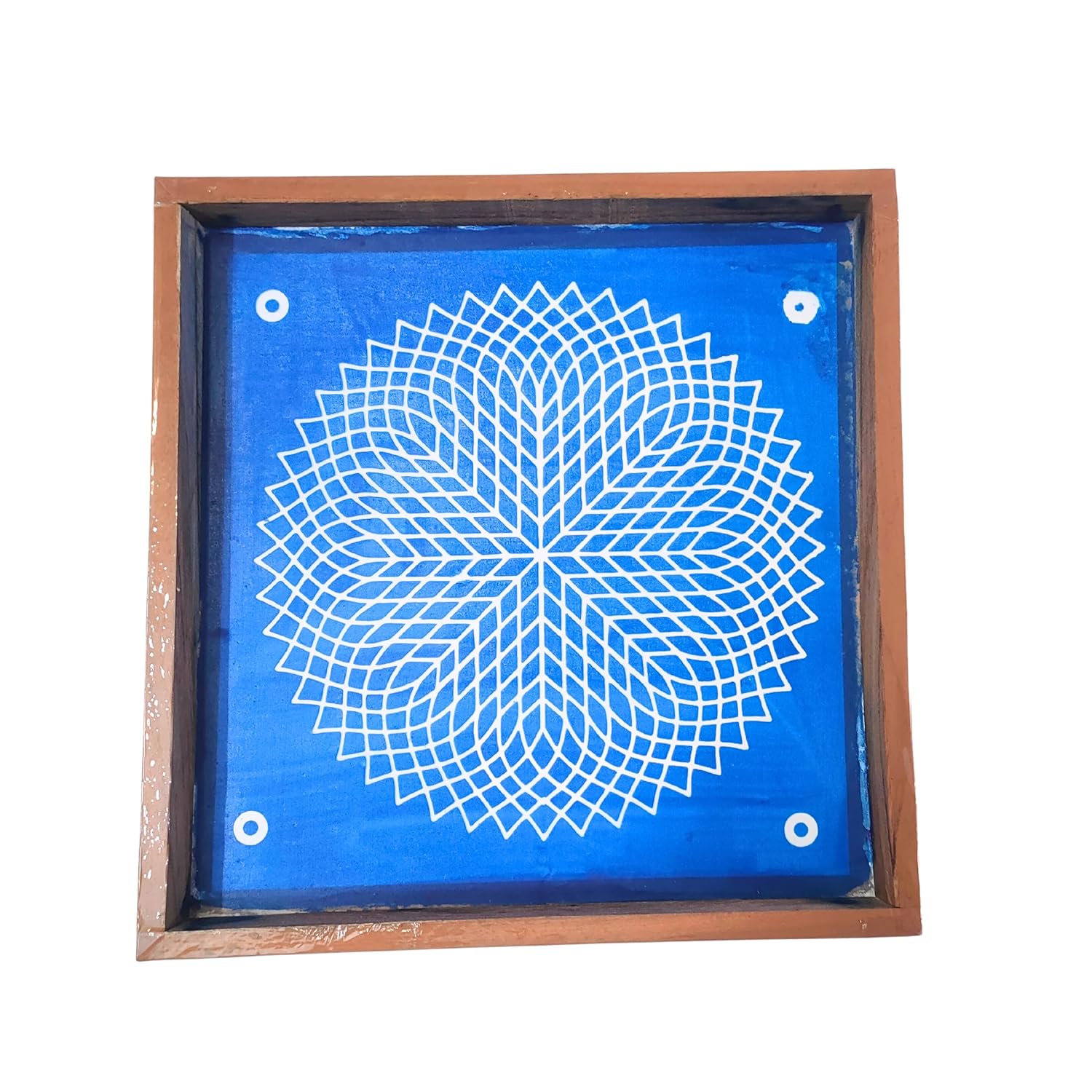 Divine Artz | Sahasradala Padma Rangoli Stencil Wooden, Rangoli Sacha Wooden, 1 Piece (10x10 Inches)