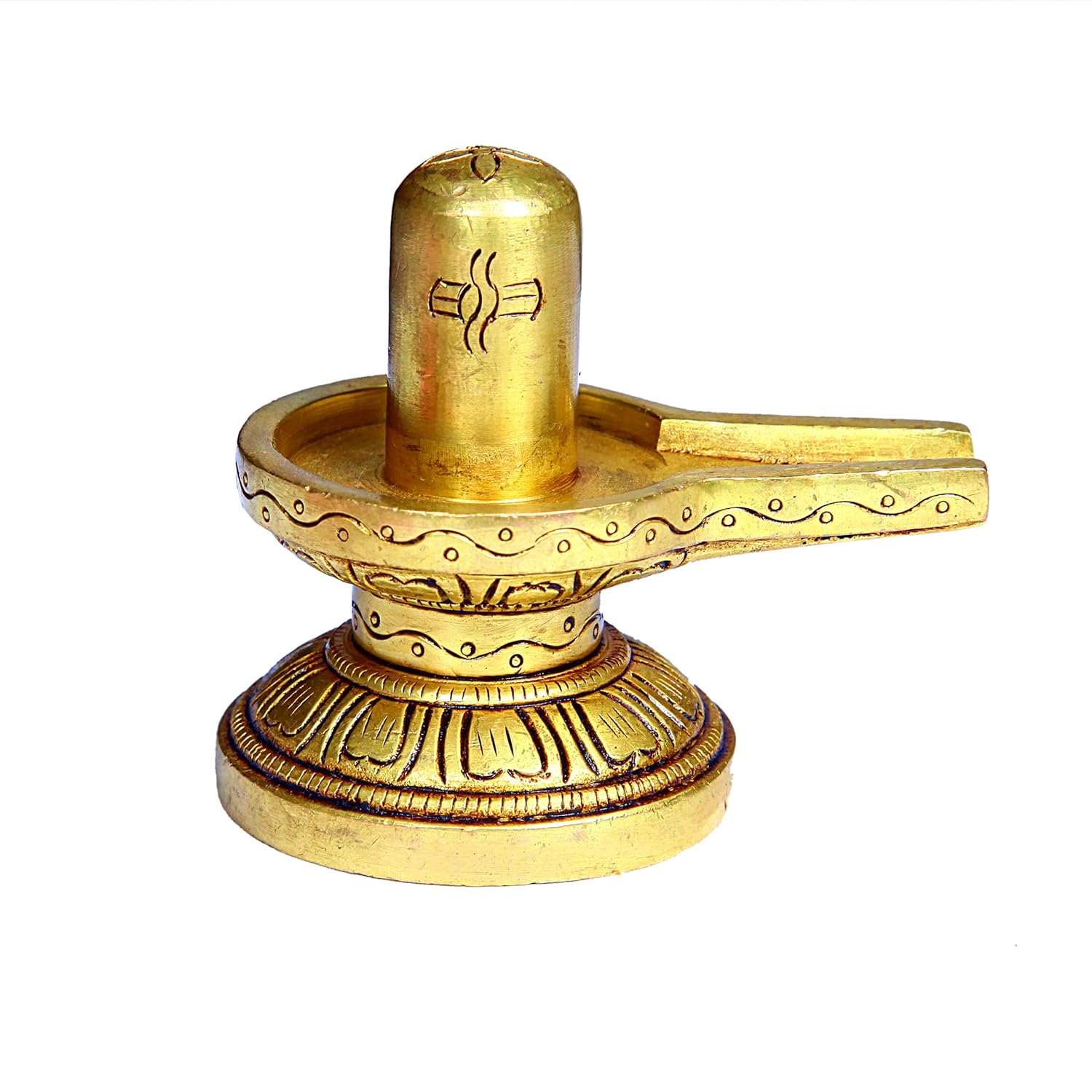 Divine Artz | Brass Shivling Medium | Brass Shiva Lingam | Brass Sivalingam for Puja Medium | Shivling for Pooja Brass 7CM Height Brass Gold Colour 1 Piece