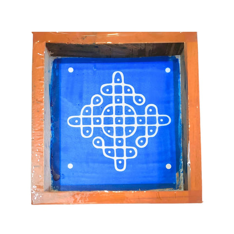 Divine Artz | Kambi Kolam Rangoli Stencil Wooden, Rangoli Sacha Wooden, 1 Piece (5x5 Inches)