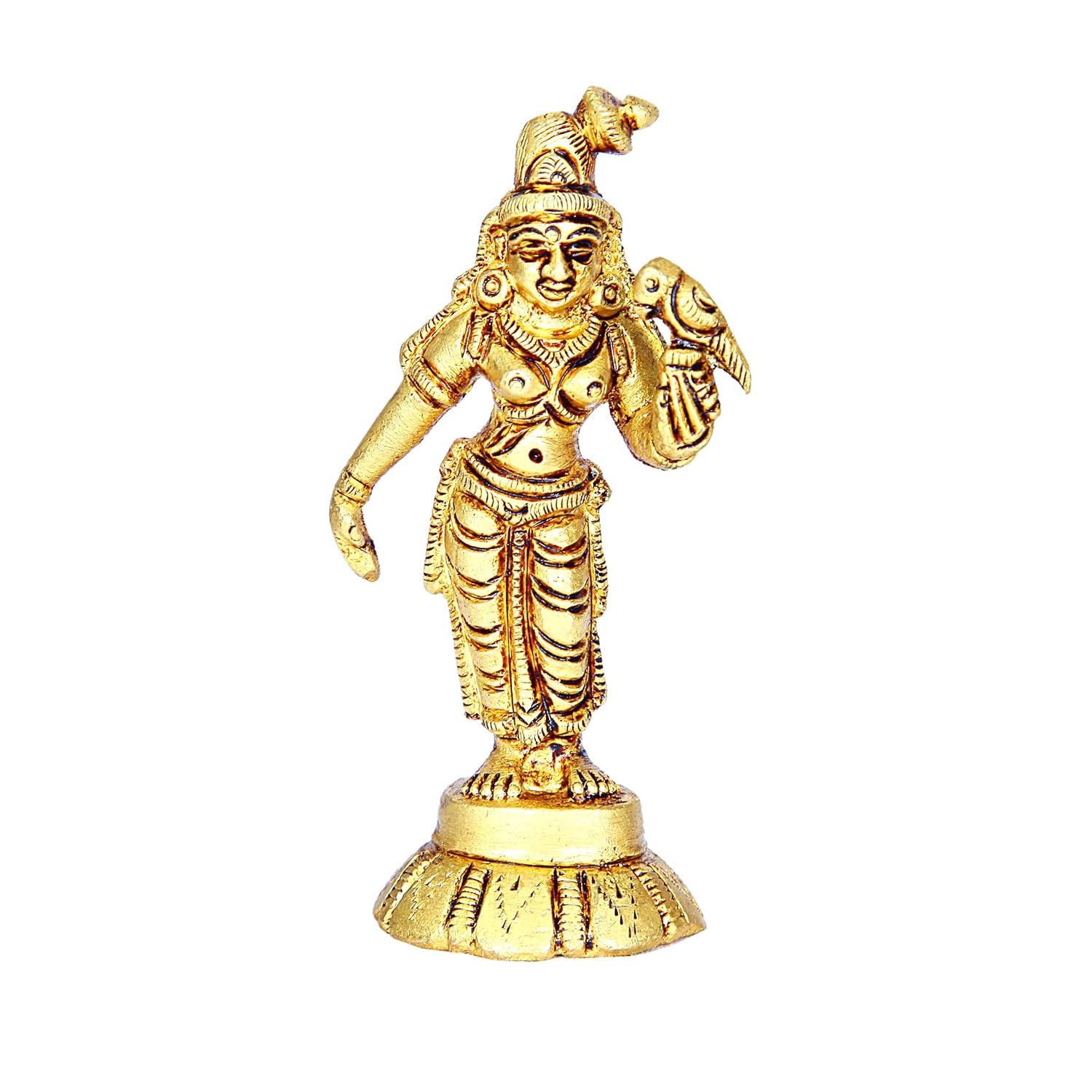 Divine Artz |  Andal Idol Brass Small | Andal Devi Idol | Andal Idol Small | Andal Devi Idol Brass, Height 8CM Gold Colour 1 Piece