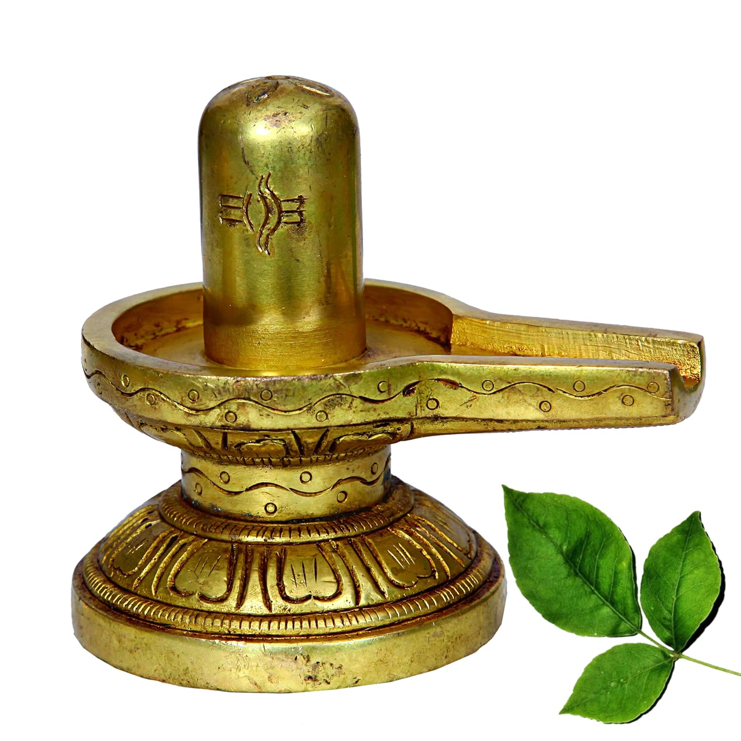 Divine Artz | Brass Shivling | Brass Shiva Lingam | Brass Sivalingam for Puja Brass 8.5CM Height Gold Colour 1 Piece