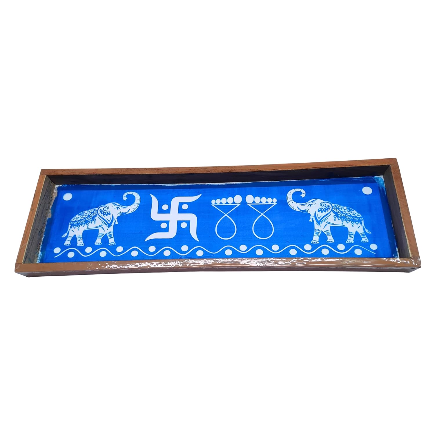 Divine Artz |  Elephant Border Rangoli Stencils Wooden, Rangoli Sacha Wooden, 1 Piece (17x5 Inches)