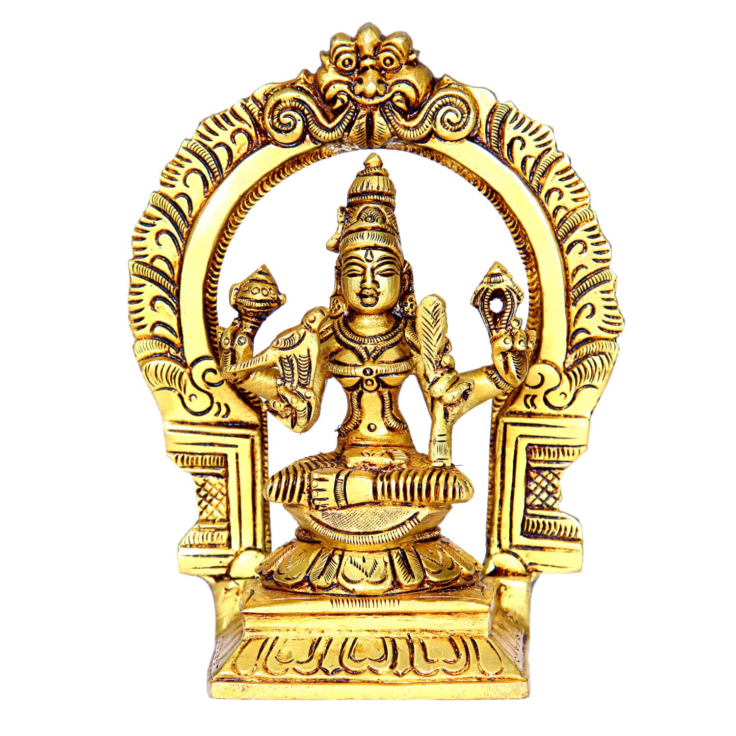 Divine Artz | Varahi Amman Statue with Thiruvachi Big | Varahi Amman Silai with Thiruvachi Big | Varahi Amman Brass Statue with Thiruvachi Big 17cm Height Brass Gold Colour 1 Piece