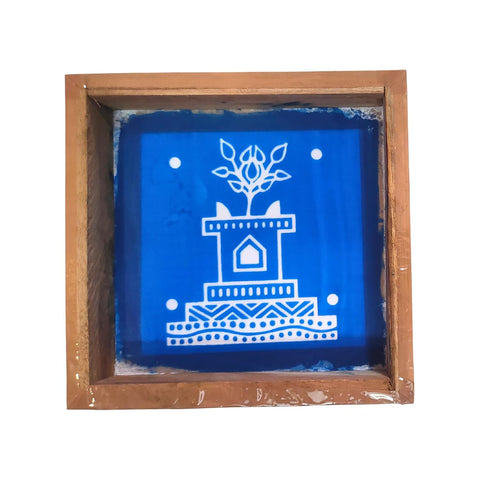 Divine Artz | Thulasi Madam Rangoli Stencil Wooden, Rangoli Sacha Wooden, 1 Piece (5x5 Inches)