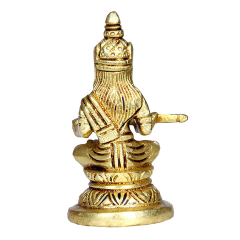 Divine Artz | Brass Annapoorani Statue | Brass Annapurna Devi Idol | Annapurani Silai Brass, 8.5cm Height, Gold Colour - (1 Piece)