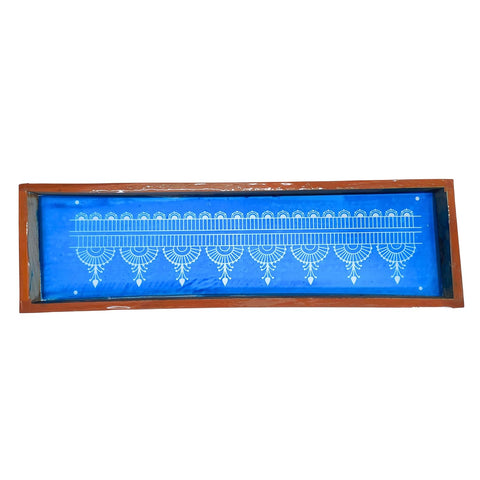 Divine Artz | Toran Border Rangoli Stencil Wooden, Rangoli Sacha Wooden, 1 Piece (17x5 Inches)