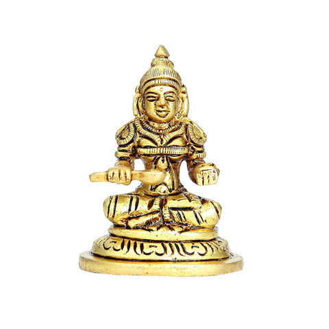 Divine Artz | Annapurani Idol Mini | Annapoorani Idol Mini | Annapoorani for Kitchen | Annapurani Silai Brass, 6cm Height, Brass, Gold Colour, 1 Piece