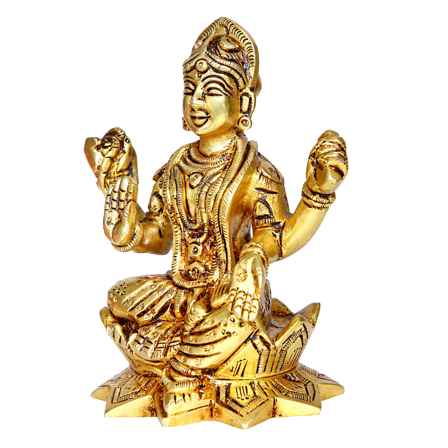 Divine Artz | Balambika Idol Brass | Premium Finish Balambigai Statue | Bala Tripura Sundari Idol, 10cm Height, Gold Colour - (1 Piece)