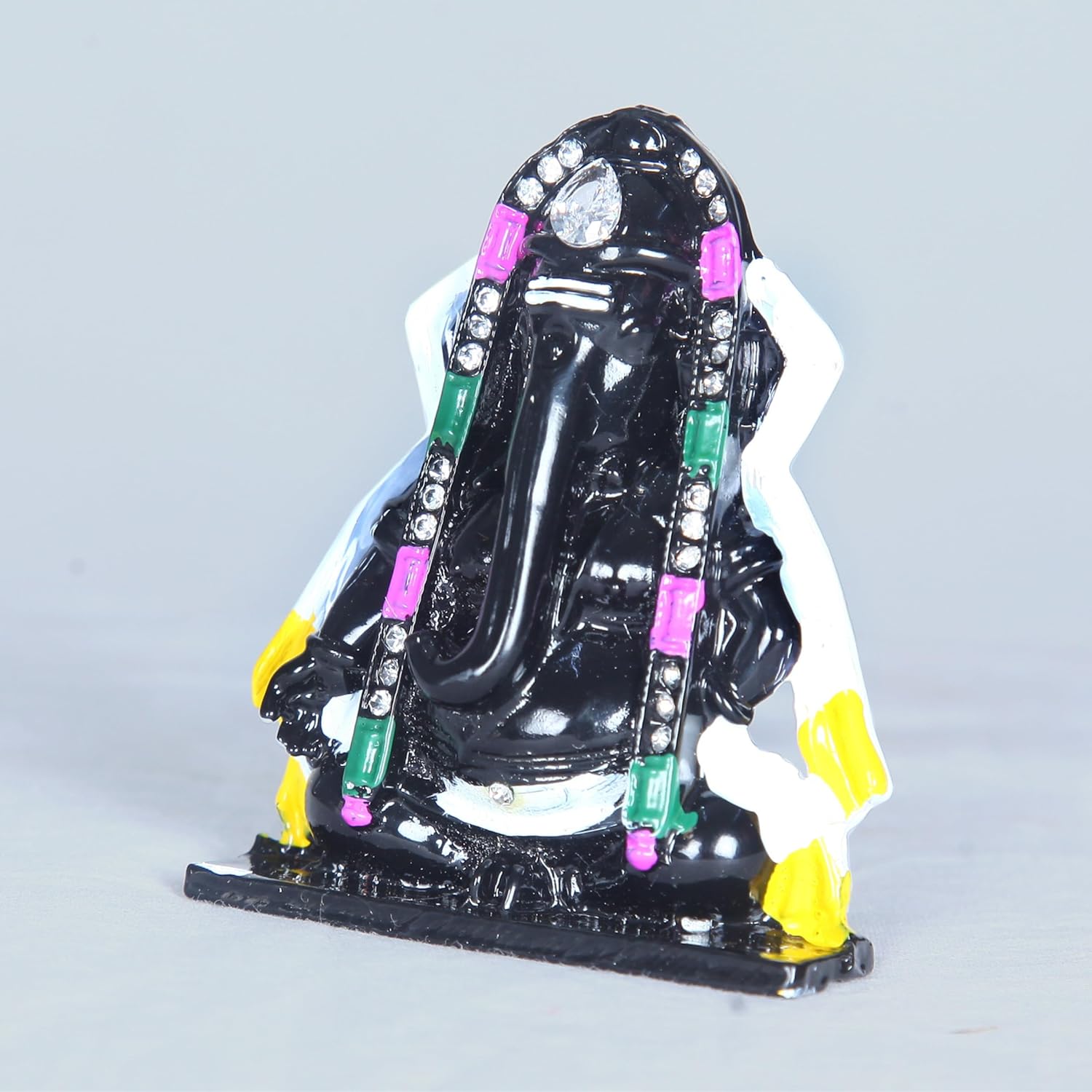 Divine Artz | Pillayarpatti Vinayagar Idol for Car Dashboard | Karpaga Vinayagar Statue for Car Black Colour, Metal, 1 Piece