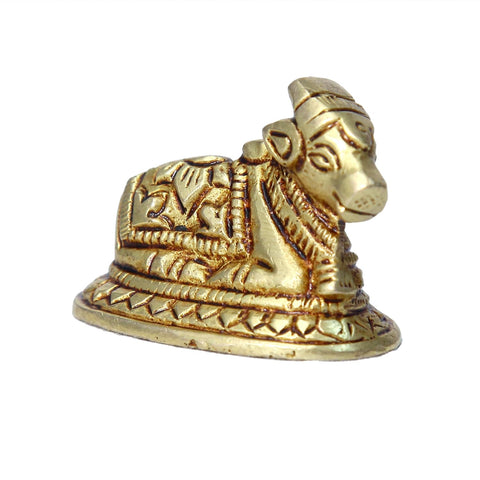 Divine Artz | Chotta Nandi Idol Brass | Chotta Nandi Statue for Puja Brass, Gold Colour - (1 Piece)