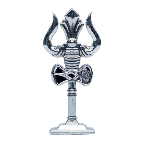 Divine Artz | Trishul for Car Dashboard | Soolam for Car Dashboard, Metal, 1 Piece (Silver Colour)