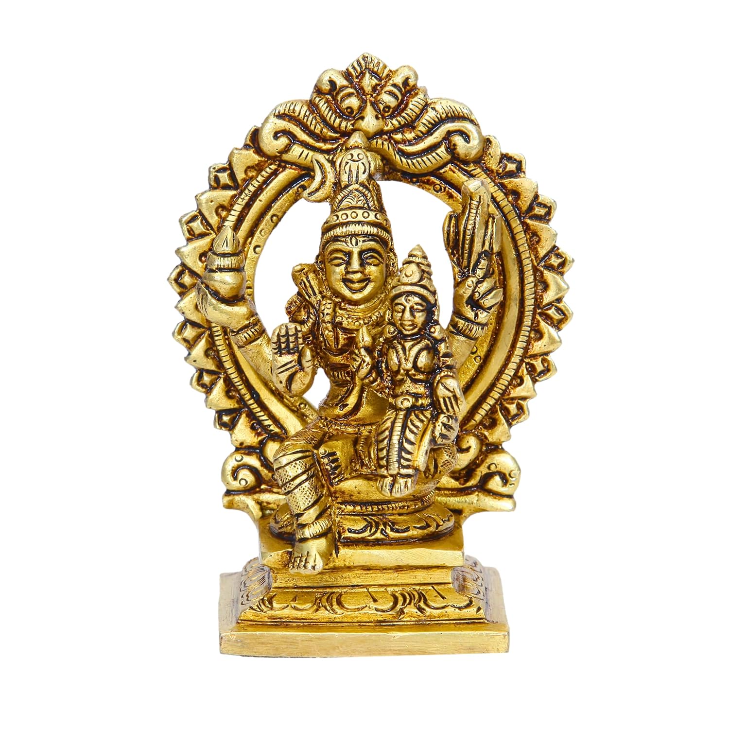 Divine Artz | Swarna Akarshana Bhairavar Silai with Thiruvachi Small | Sorna Akarshana Bhairavar Statue Small | Small Swarna Akarshana Bhairava Idol Brass, Height 10CM Gold Colour 1 Piece Visit the anciently Store