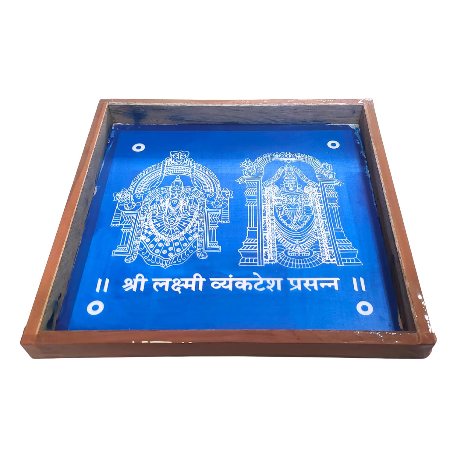 Divine Artz | Sri Lakshmi Venkateshwara Rangoli Stencil Wooden, Rangoli Sacha Wooden, 1 Piece (10x10 Inches)