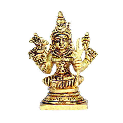 Divine Artz | Kamakshi Amman Statue | Kamakshi Amman Idol | Kamatchi Amman Silai Brass, 7cm Height, Gold Colour - (1 Piece)