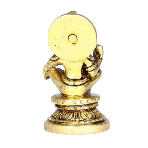 Divine Artz | Lord Ayyappa Idol | Ayyappa God Idol | Lord Ayyappa Brass Idol | Ayyappa Swamy Idol Metal | Ayyappa Idol Brass, 7 CM Height, Gold Colour 1 Piece