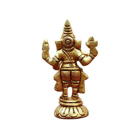 Divine Artz | Standing Ganesha Idol Brass, Ganesha Idol for Car Dashboard, Brass, Height 6.5CM, Gold Colour, 1 Piece