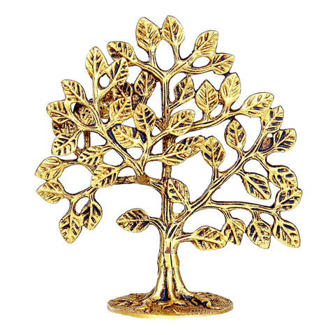 Divine Artz |  Karpaga Viruksham Tree | Kalpavriksha Tree | Kalpa Vruksha Tree Brass, 15cm Height, Gold Colour - (1 Piece)