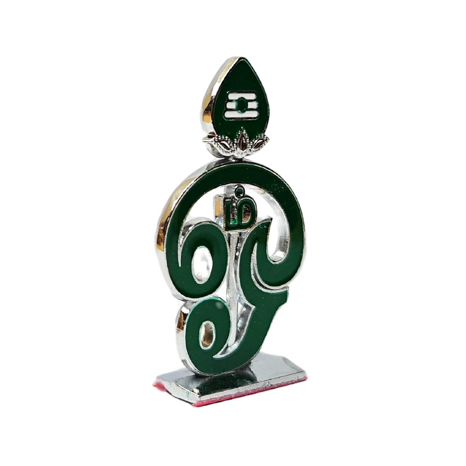 Divine Artz | Tamil Om Idol for Car Dashboard | Om Vel for Car Dashboard, Metal, 1 Piece (Green)