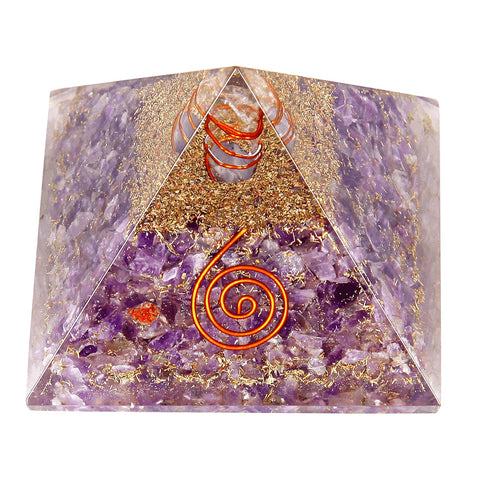 Divine Artz | Original Amethyst Orgonite Pyramid | Amethyst Orgone Pyramid | Orgonite Pyramid for Reiki Healing Vastu Pyramid (3 Inch Width X 2 Inch Height) 1 Piece