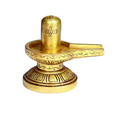 Divine Artz | Brass Shivling Mini | Mini Brass Shiva Lingam | Brass Sivalingam for Puja Mini | Shivling for Pooja Brass 5CM Height Brass Gold Colour 1 Piece