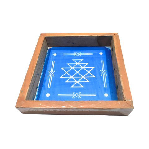 Divine Artz | Kubera Kolam Rangoli Stencil Wooden, Rangoli Sacha Wooden, 1 Piece (5x5 Inches)