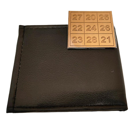 Divine Artz | Kuber Card of Abundance for Wallet | Kuber Yantra Numbers Small 2 Inch X 2 Inch Copper Yantra Brown Colour 1 Piece