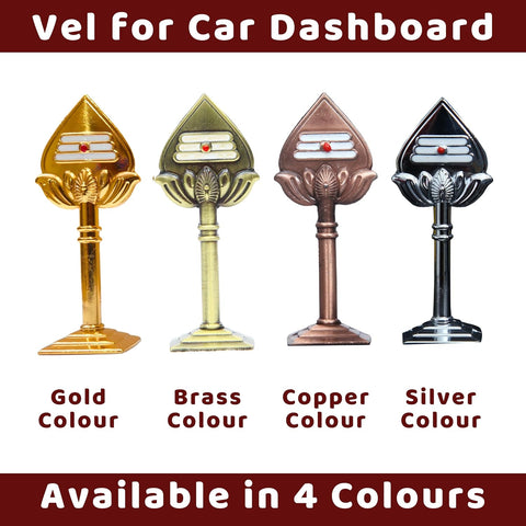 Divine Artz | Vel for Car Dashboard | Murugan Vel for Car Dashboard, Metal, 1 Piece (Copper Colour)