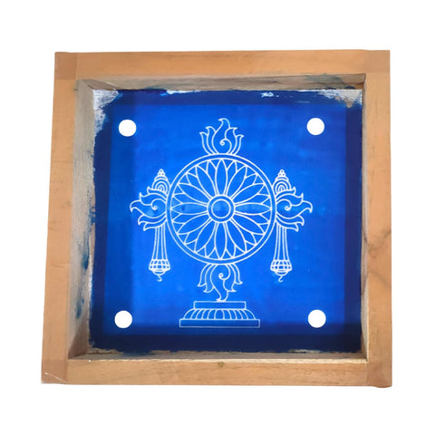 Divine Artz | Kolam Rangoli Stencil Wooden, Rangoli Sacha Wooden, 1 Piece (5x5 Inches)