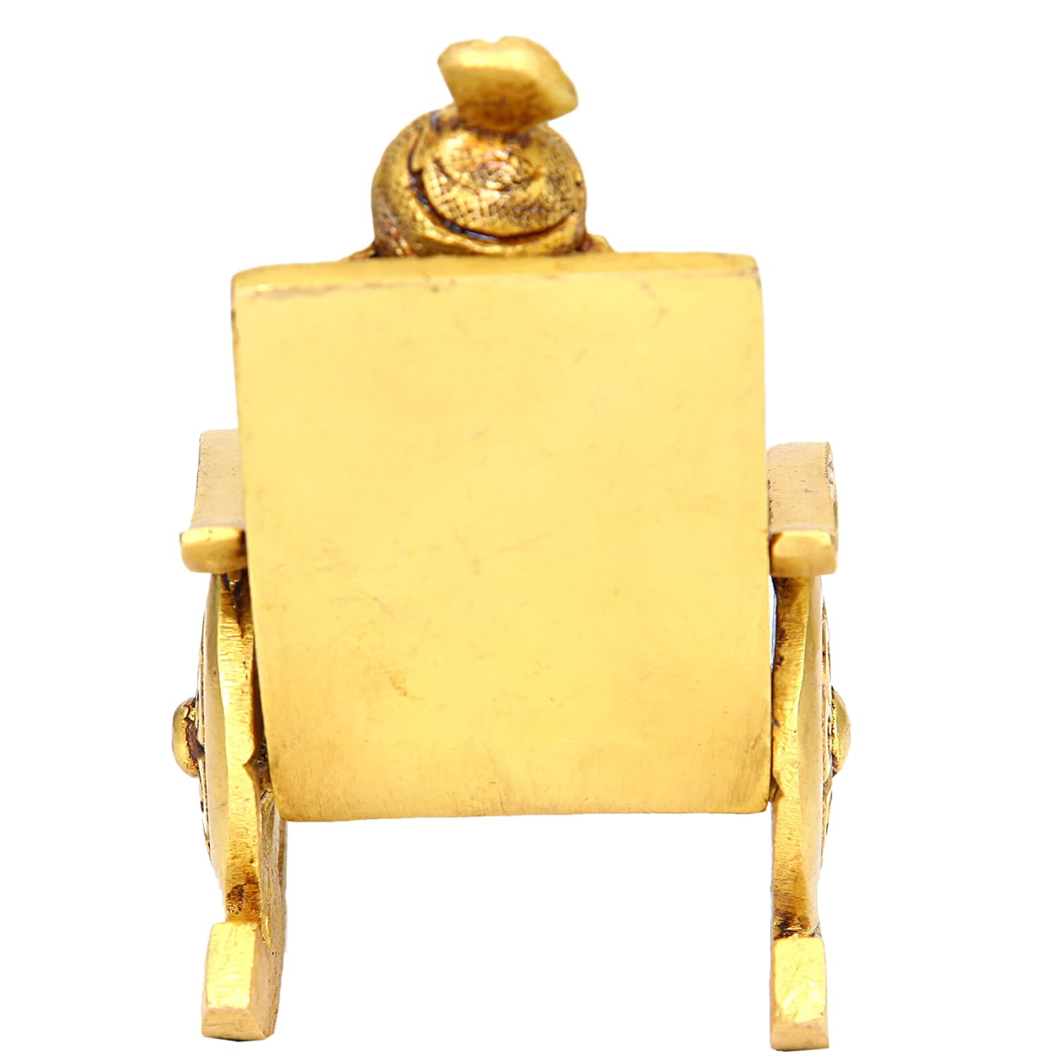 Divine Artz | Premium Chair Ganesha Idol | Rocking Chair Ganesha Idol | Heavy Rocking Chair Ganesha Brass, 675g, Height 10.5 CM, Gold Colour, 1 Piece