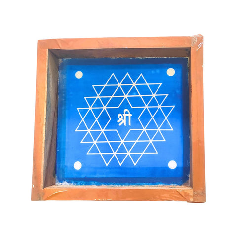 Divine Artz | Aishwarya Lakshmi Kolam Rangoli Stencil Wooden, Rangoli Sacha Wooden, 1 Piece (5x5 Inches)