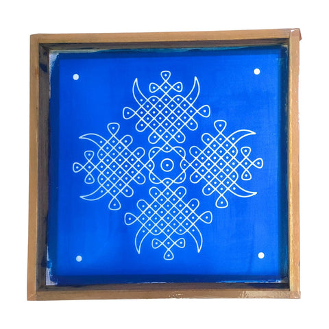 Divine Artz | Kambi Kolam Rangoli Stencil Wooden, Rangoli Sacha Wooden, 1 Piece (10x10 Inches)