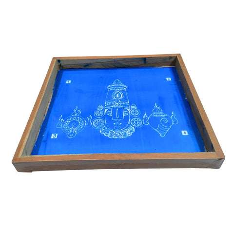 Divine Artz | Tirupati Balaji Face Rangoli Stencil Wooden, Rangoli Sacha Wooden, 1 Piece (10x10 Inches)