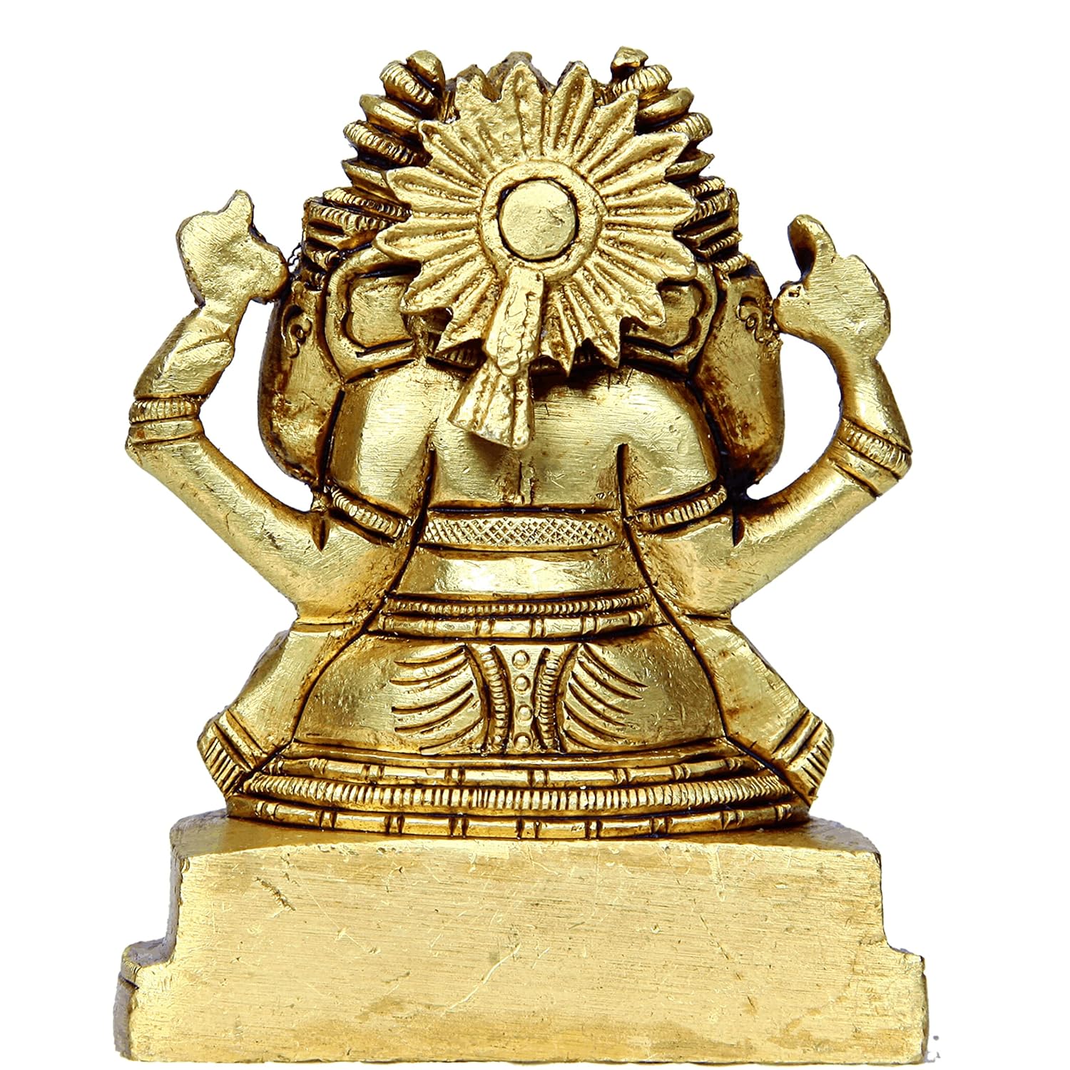 Divine Artz | Brass Panchmukhi Vinayaka Idol | Panchmukhi Ganesh Idol Brass Statue | Panchamukhi Ganesha Idol 8cm Height, Gold Colour(1 Piece)