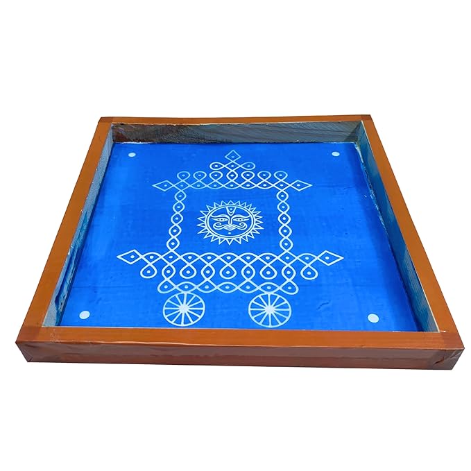 Divine Artz | Ratham Kolam Rangoli Stencil Wooden, Rangoli Sacha Wooden, 1 Piece (10x10 Inches)