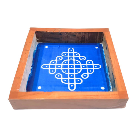 Divine Artz | Kambi Kolam Rangoli Stencil Wooden, Rangoli Sacha Wooden, 1 Piece (5x5 Inches)