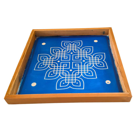 Divine Artz | Padi Kolam Rangoli Stencil Wooden, Rangoli Sacha Wooden, 1 Piece (10x10 Inches)