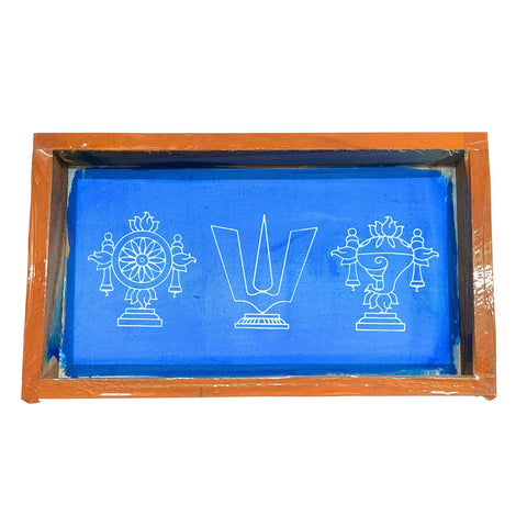 Divine Artz | Shankh Chakra Namah Rangoli Stencil Wooden, Rangoli Sacha Wooden, 1 Piece (9x5 Inches)