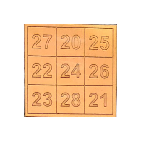 Divine Artz | Kuber Card of Abundance for Wallet | Kuber Yantra Numbers Small 2 Inch X 2 Inch Copper Yantra Brown Colour 1 Piece