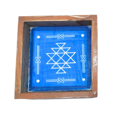 Divine Artz | Kubera Kolam Rangoli Stencil Wooden, Rangoli Sacha Wooden, 1 Piece (5x5 Inches)