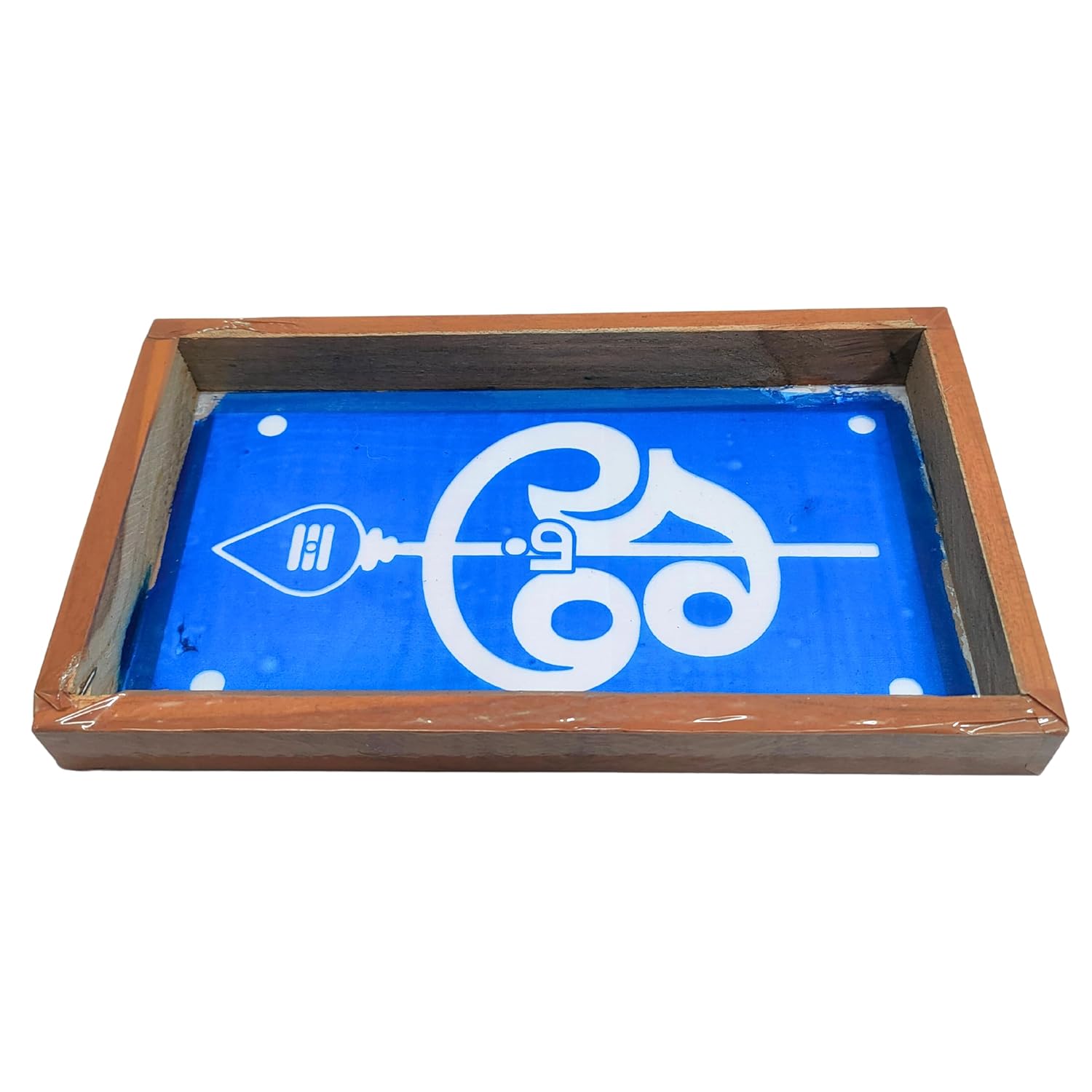 Divine Artz | Om Rangoli Stencil Wooden, Rangoli Sacha Wooden, 1 Piece (9x5 Inches)