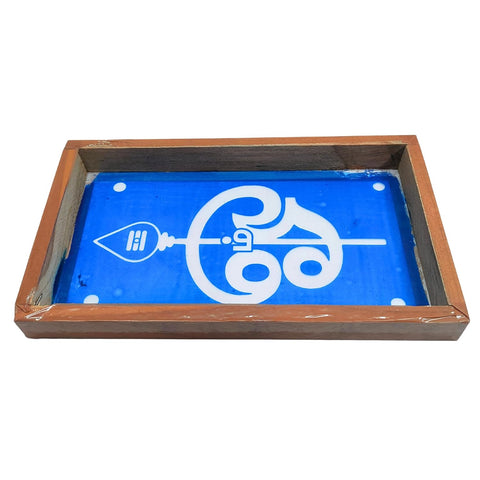 Divine Artz | Om Rangoli Stencil Wooden, Rangoli Sacha Wooden, 1 Piece (9x5 Inches)