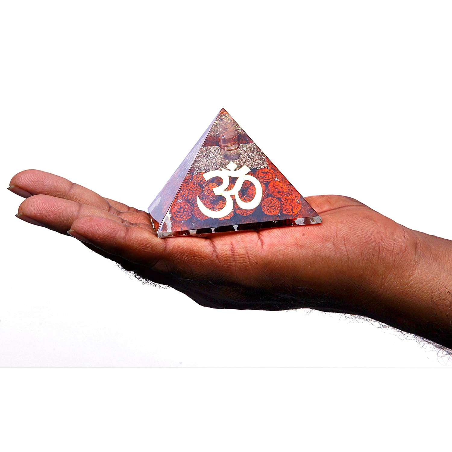 Divine Artz | Original Rudraksha Orgonite Pyramid - Energy Generator Pyramid Vastu Pyramid Reiki Healing Pyramids & Feng Shui Pyramid (3 Inch Width X 2 Inch Height) 1 Piece