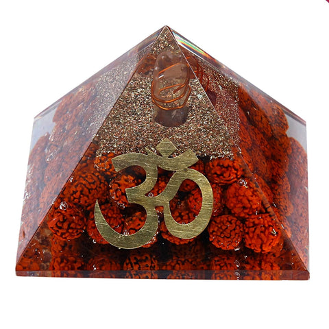 Divine Artz | Original Rudraksha Orgonite Pyramid - Energy Generator Pyramid Vastu Pyramid Reiki Healing Pyramids & Feng Shui Pyramid (3 Inch Width X 2 Inch Height) 1 Piece