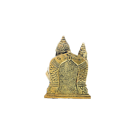 Divine Artz | Lakshmi Kubera Statue | Lakshmi Kuberar Idol Brass | Kuber Laxmi Murti Statue, Brass, Gold Color, 3 Inches Height