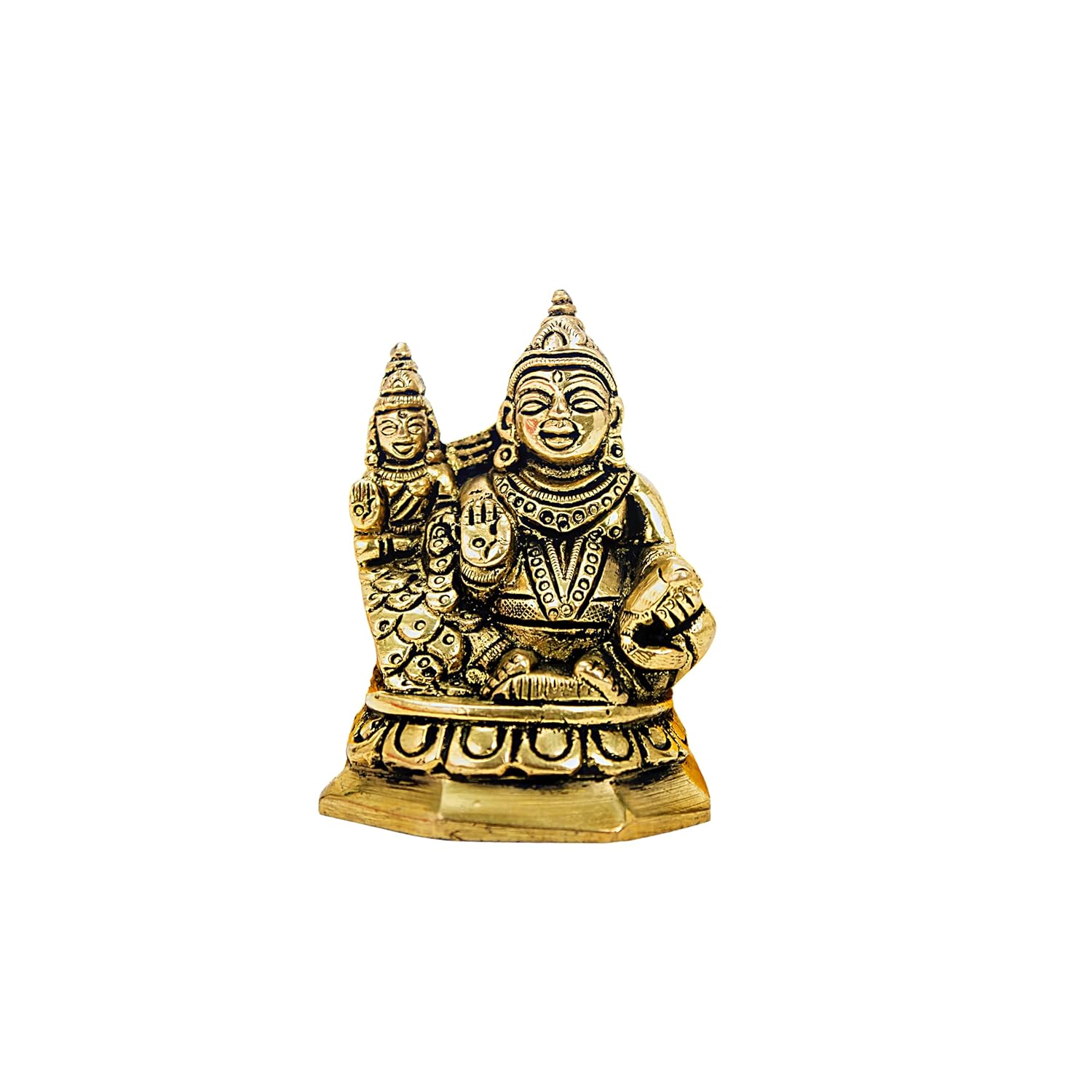 Divine Artz | Lakshmi Kubera Statue | Lakshmi Kuberar Idol Brass | Kuber Laxmi Murti Statue, Brass, Gold Color, 3 Inches Height