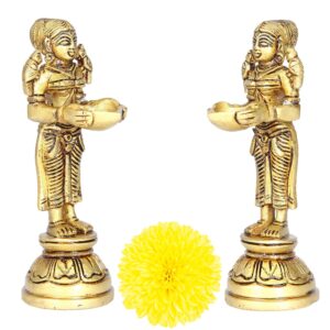 Brass Paavai Vilakku Gold Colour