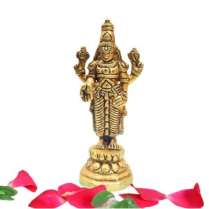 Tirupati Balaji Idol Brass Gold